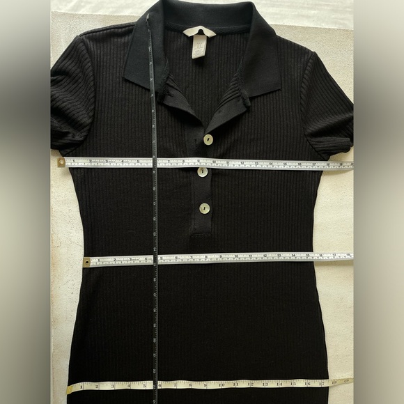☘️ H&M Midi Polo Shirt Ribbed Knit Dress with Short sleeves and Side Slit i… - Picture 14 of 15